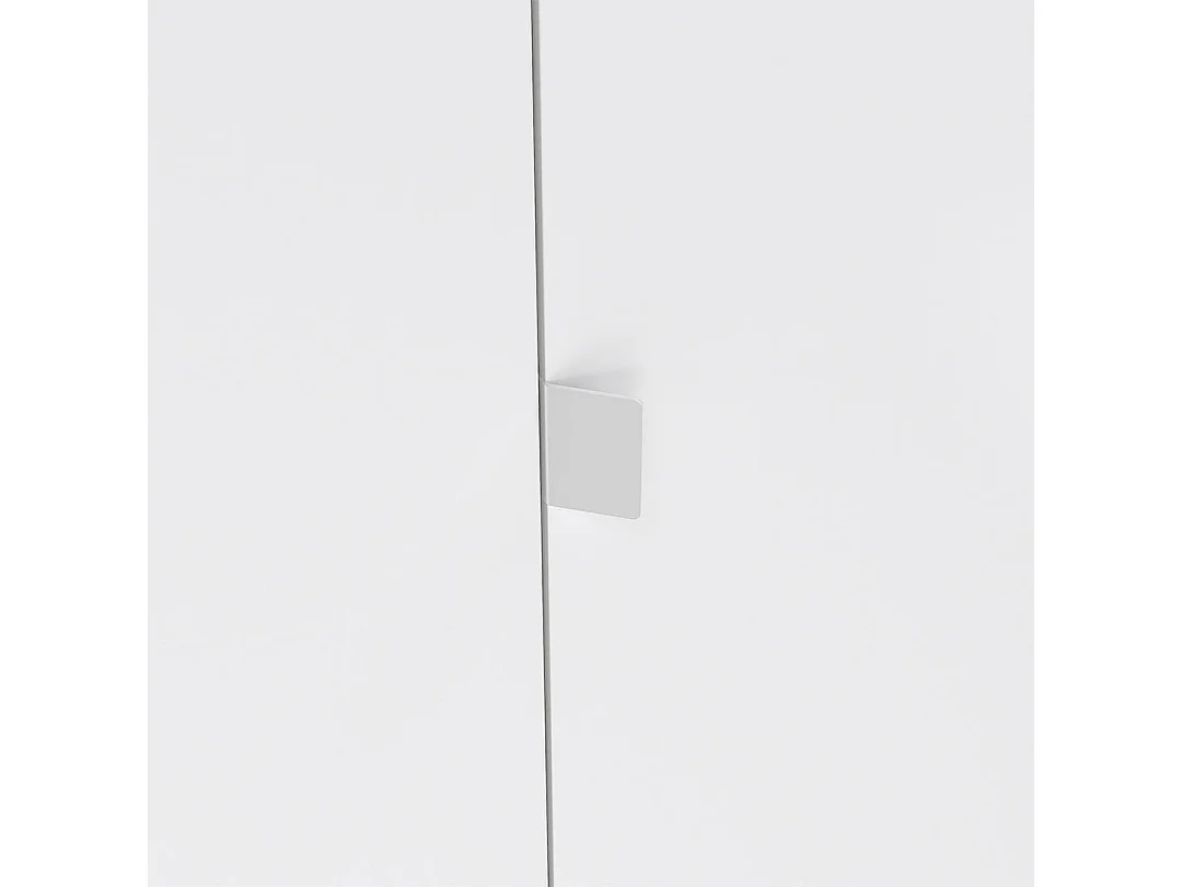 Next armoire de rangement 4 portes 2 tiroirs 197x200cm blanc brillant.