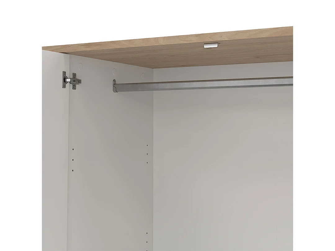 Next armoire de rangement 4 portes 2 tiroirs 197x200cm blanc brillant.