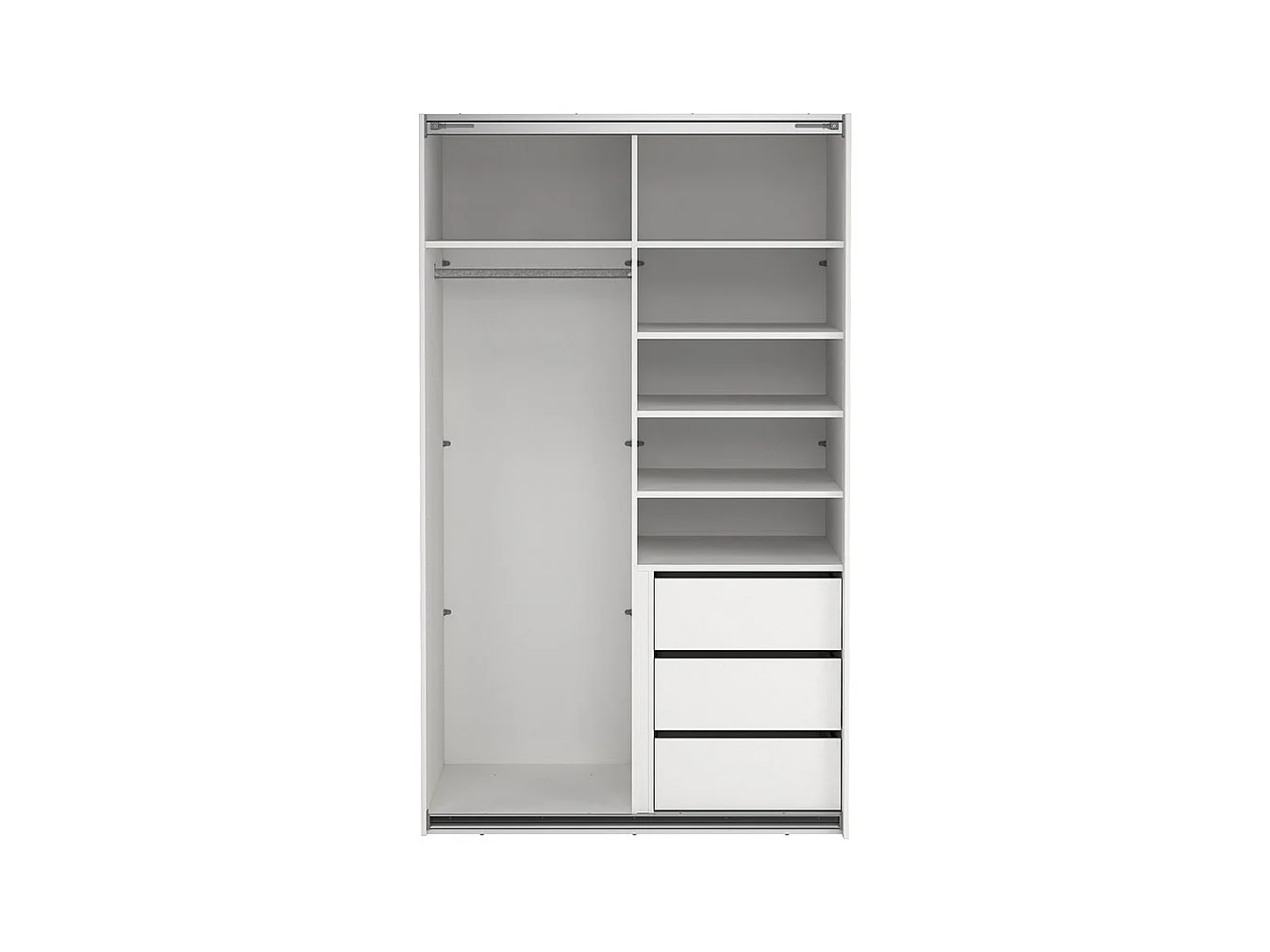 Catania armoire coulissante 2 portes 120x200cm blanc.