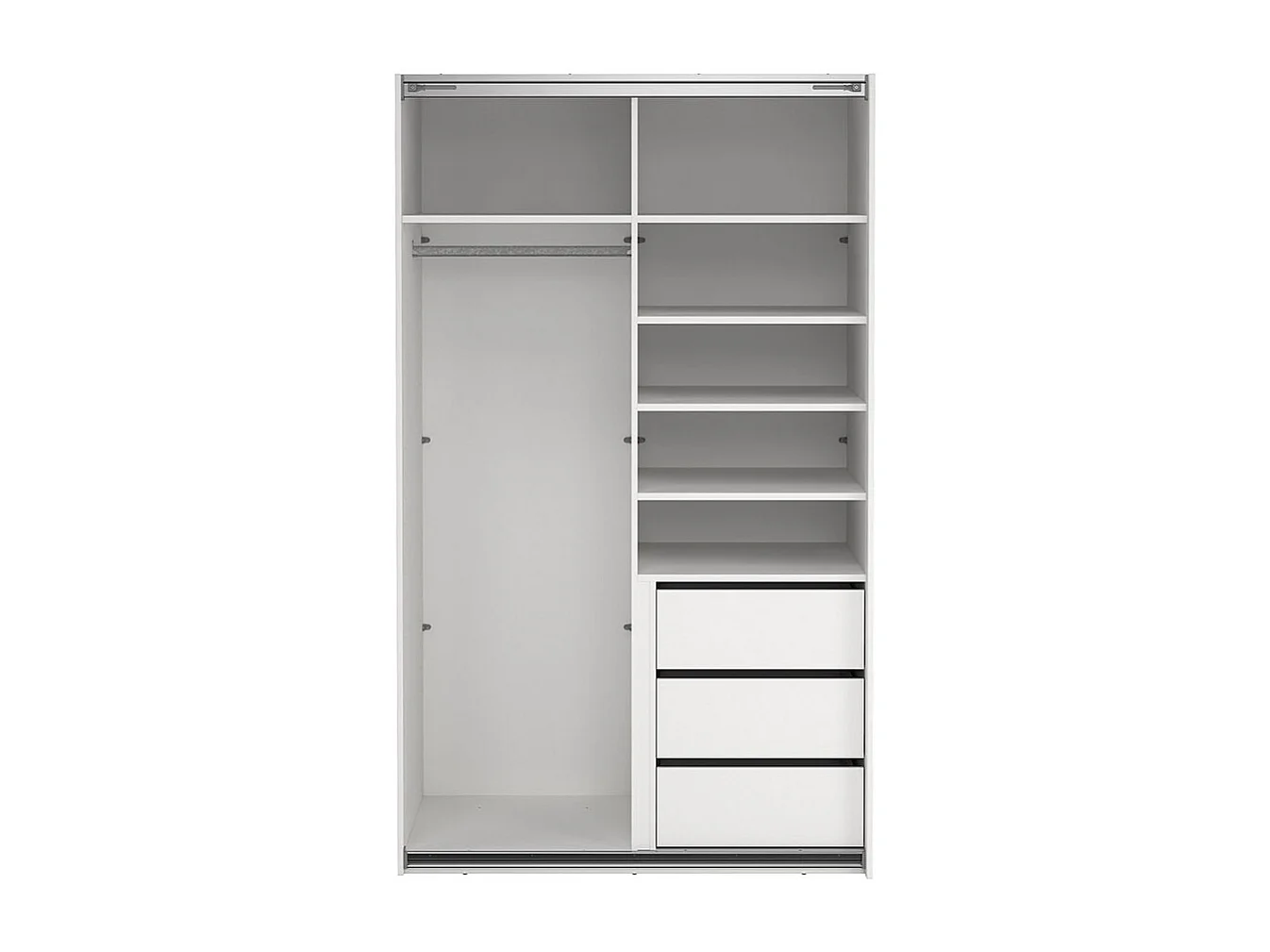 Catania schuifdeurkast 2 deuren 120x200cm wit.