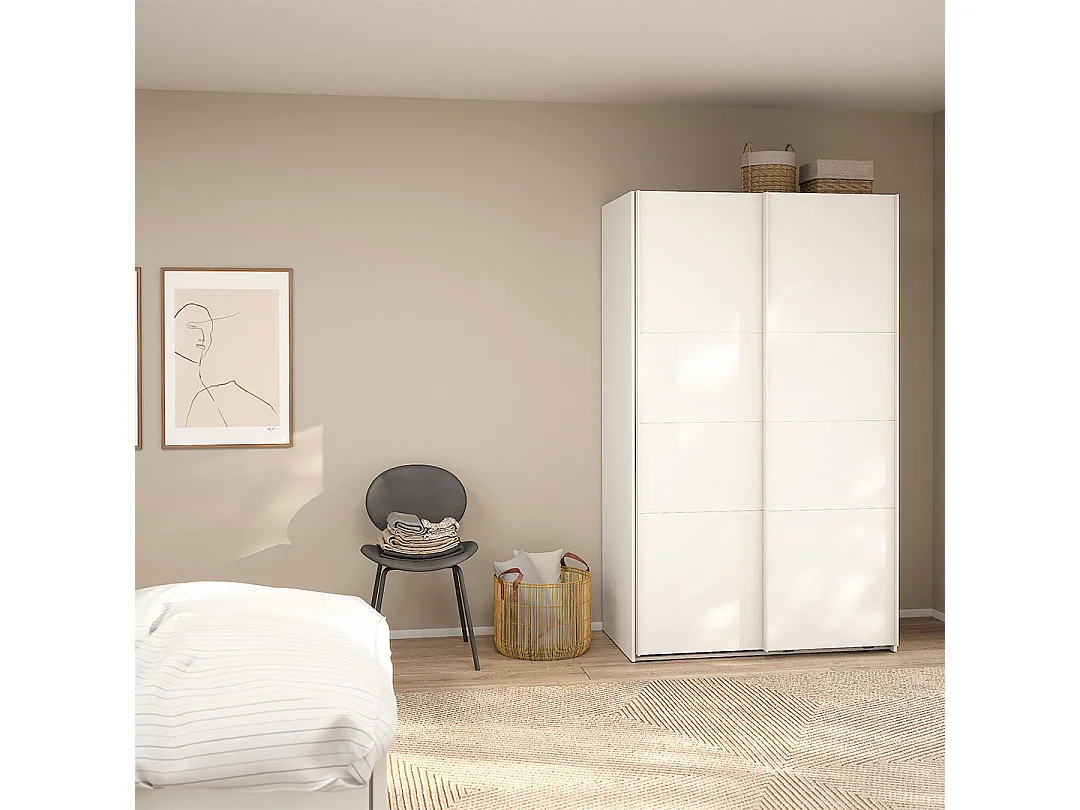 Catania schuifdeurkast 2 deuren 120x200cm wit.