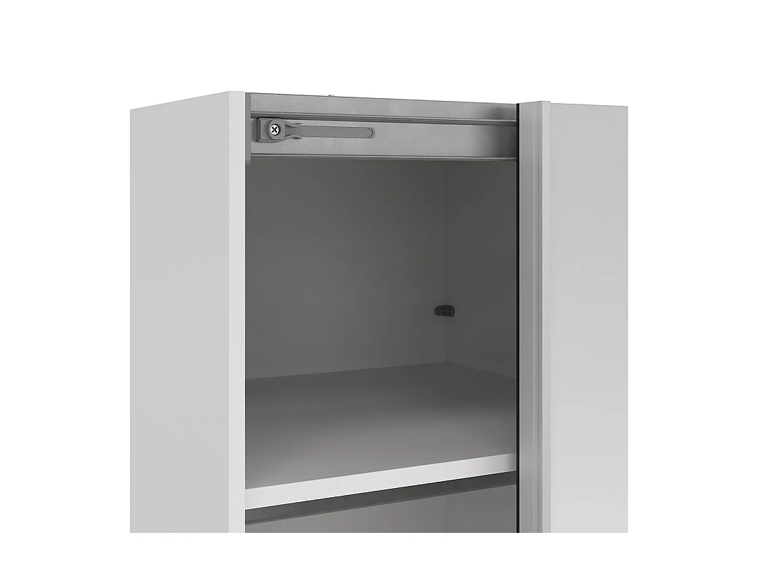 Como armoire coulissante 2 portes avec miroir 120x220cm blanc.