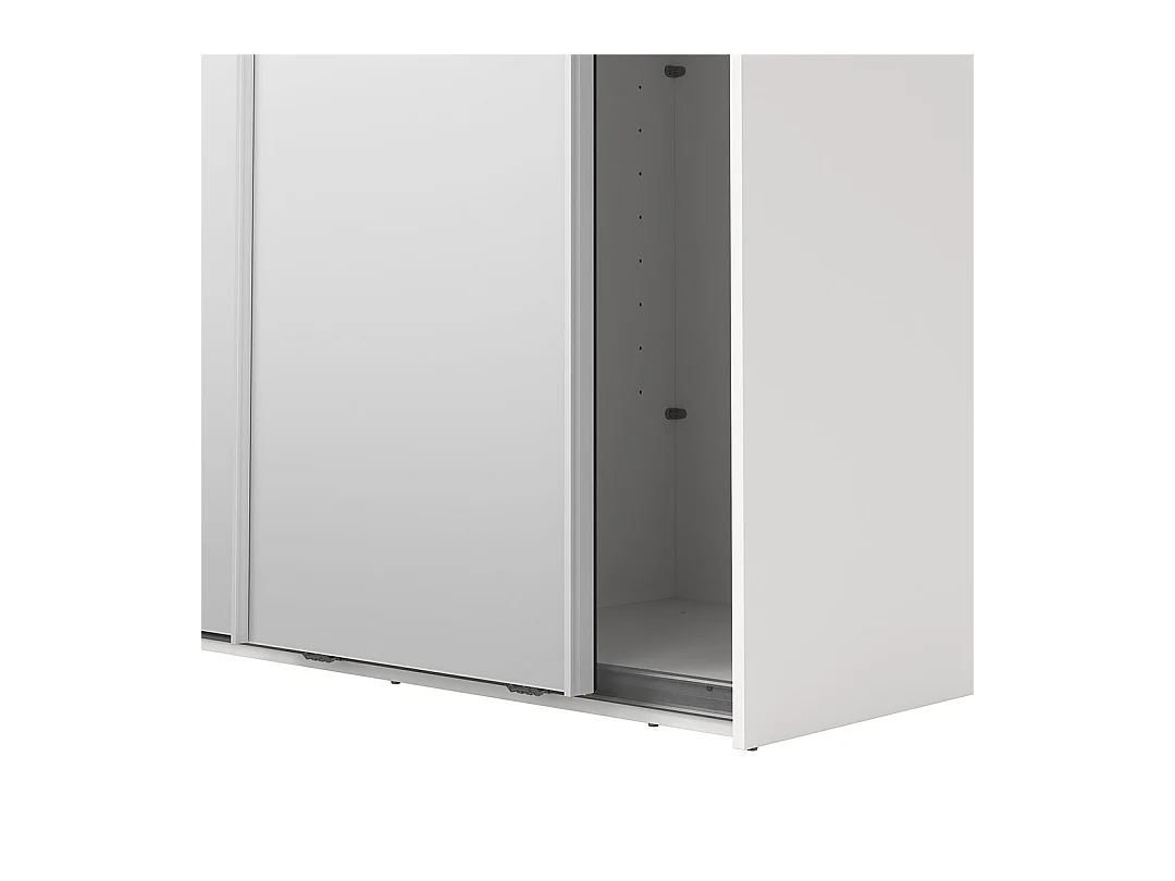 Como armoire coulissante 2 portes avec miroir 120x220cm blanc.