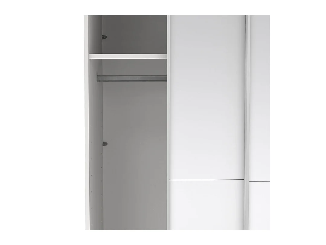 Como armoire coulissante 2 portes avec miroir 120x220cm blanc.