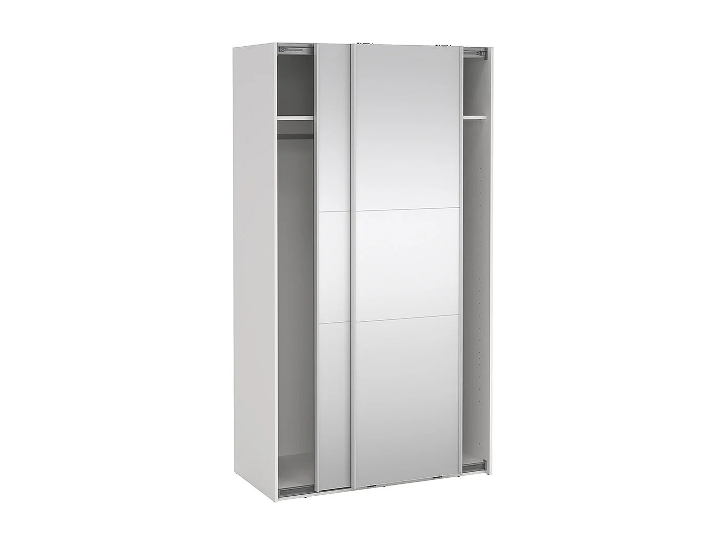 Como Schiebetürenschrank 2 Türen mit Spiegel 120x220cm weiß.