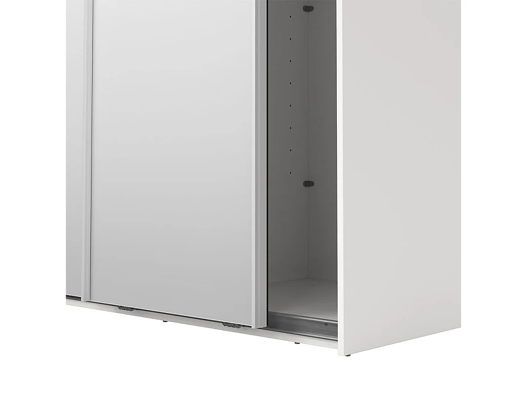 Como Schiebetürenschrank 2 Türen mit Spiegel 120x220cm weiß.