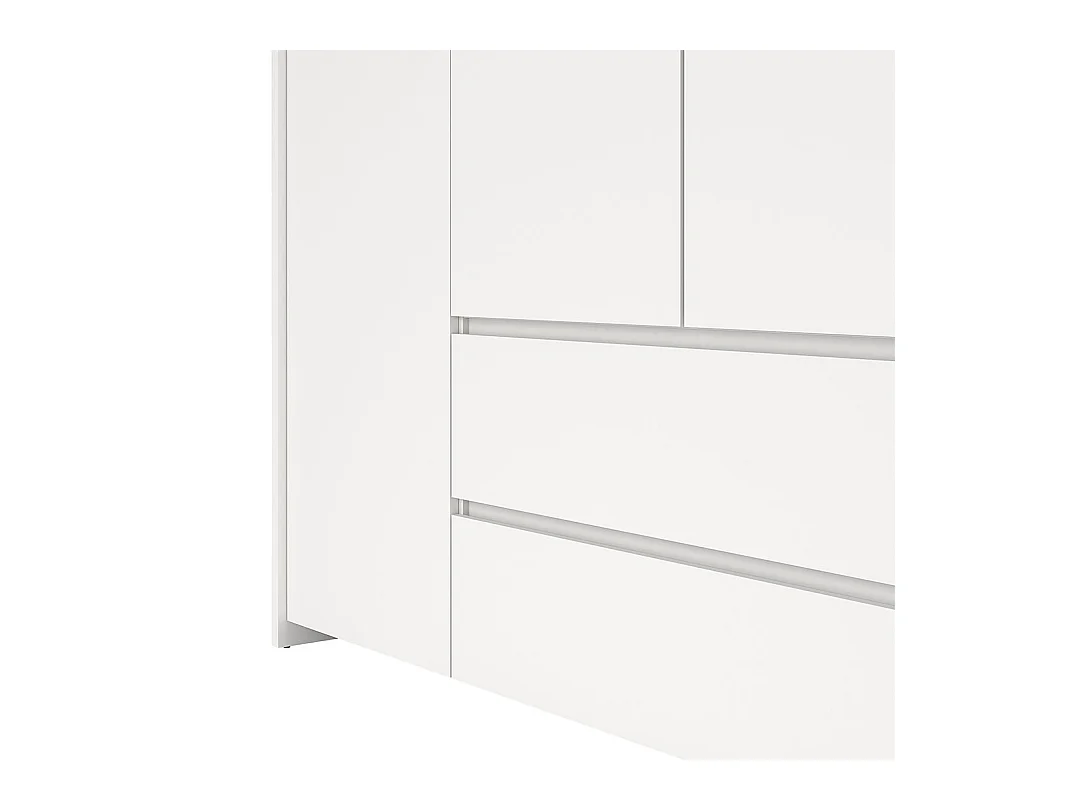 Next armoire de rangement 4 portes 2 tiroirs 197x200cm blanc.