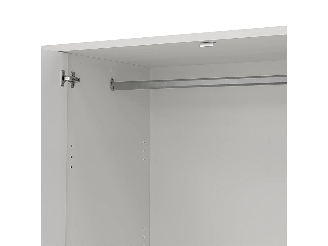 Next armoire de rangement 4 portes 2 tiroirs 197x200cm blanc.