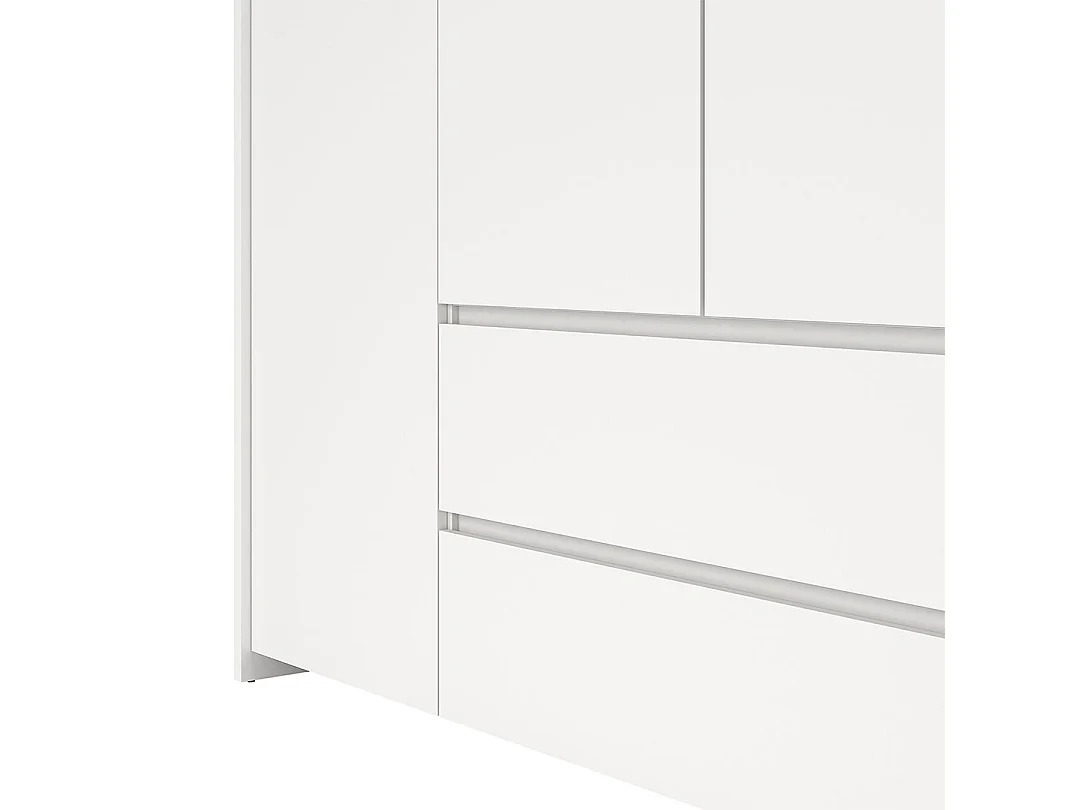 Next kledingkast 4 deuren 2 lades 197x200cm wit.