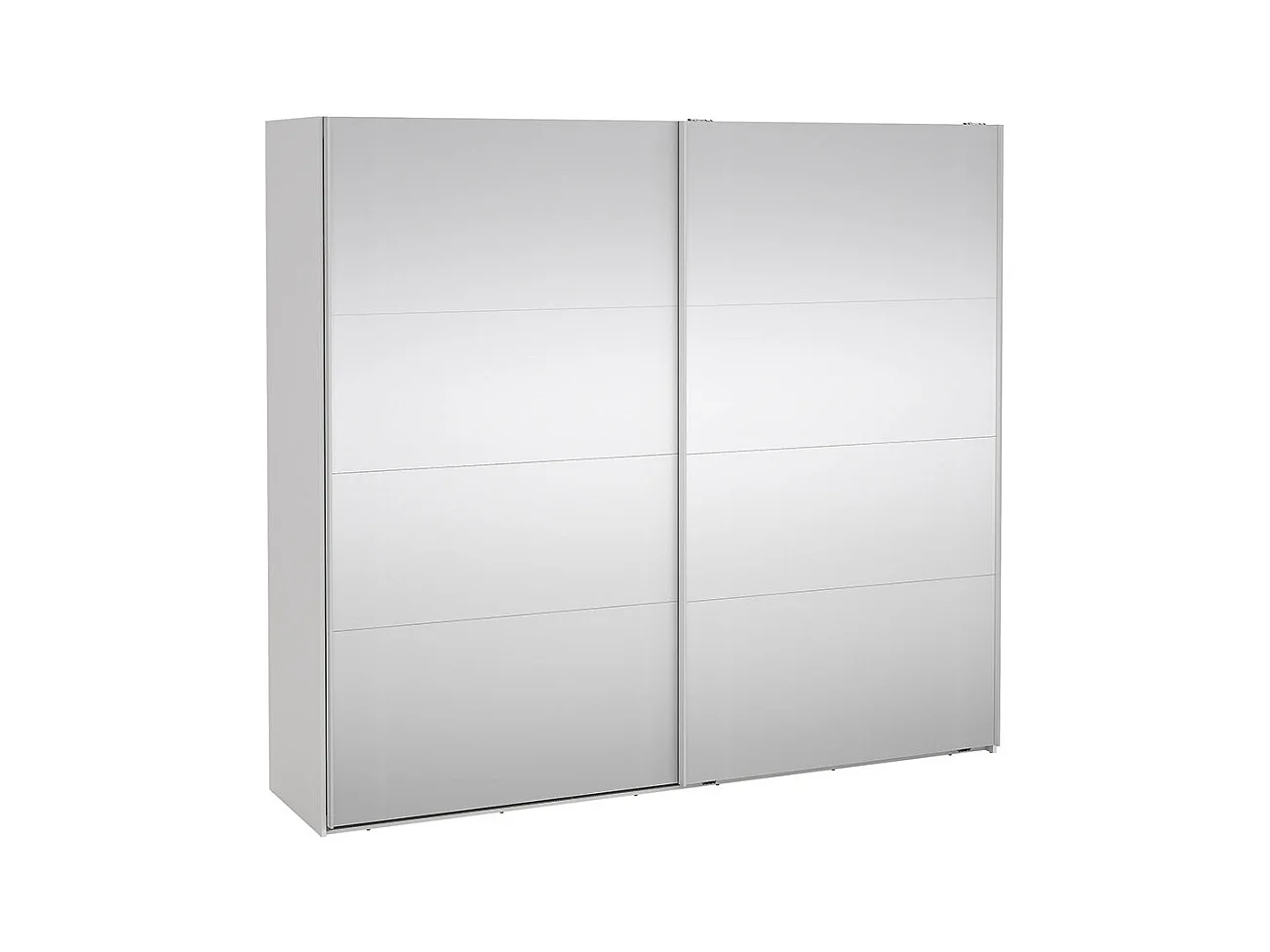 Catania armoire coulissante 2 portes avec miroir 245x220cm blanc.