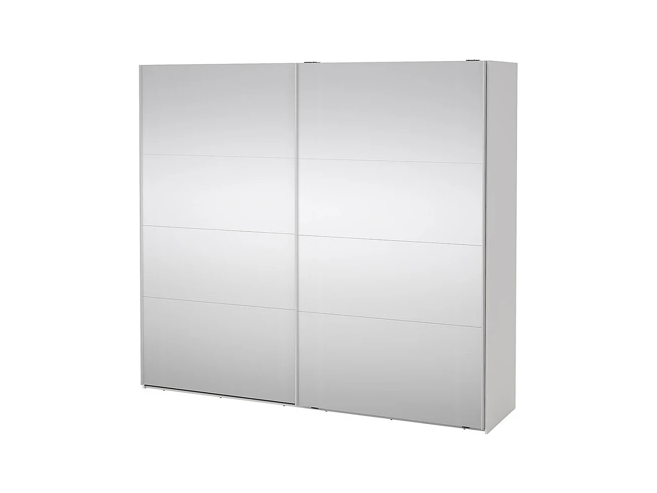 Catania armoire coulissante 2 portes avec miroir 245x220cm blanc.