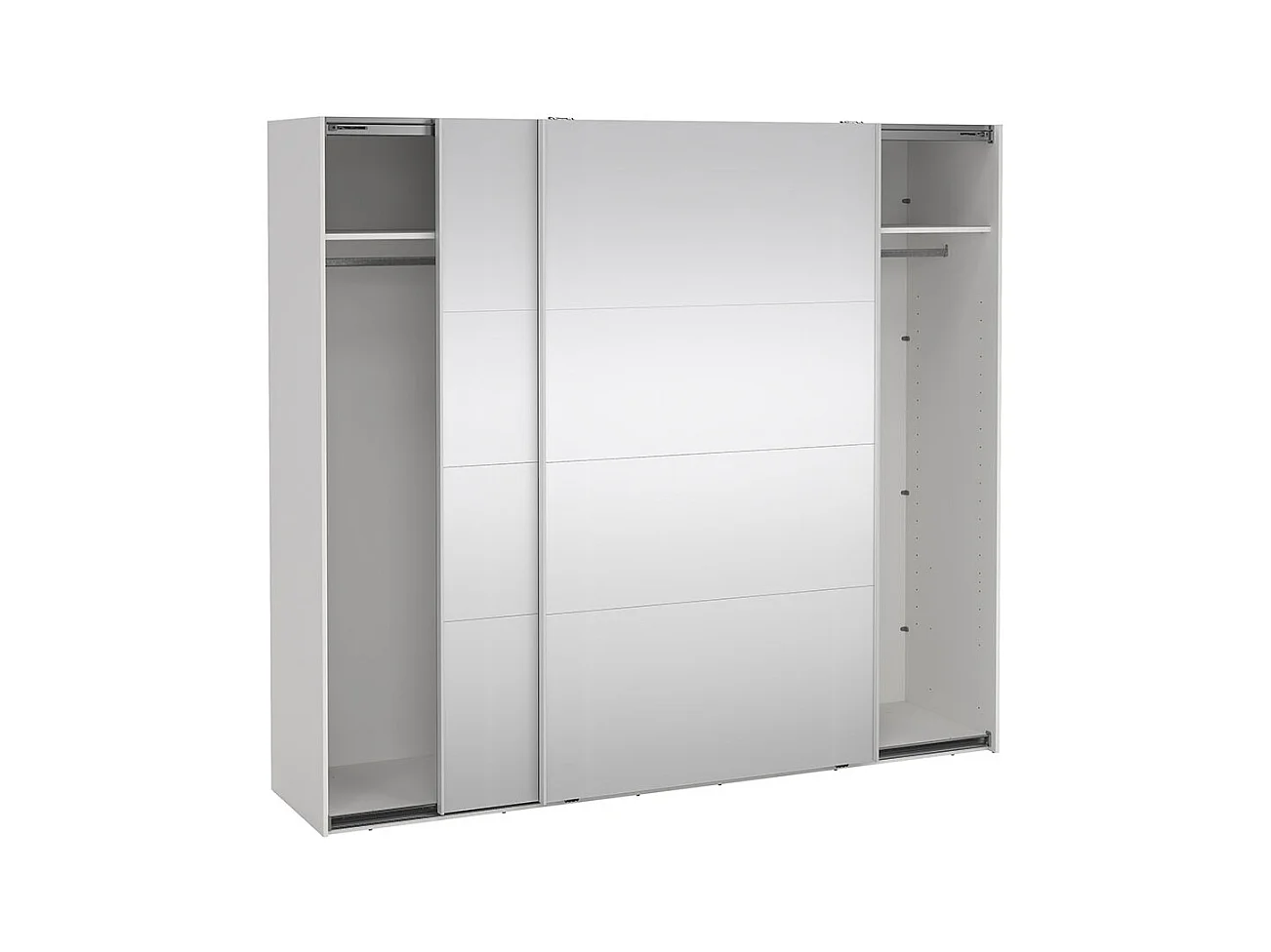 Catania armoire coulissante 2 portes avec miroir 245x220cm blanc.