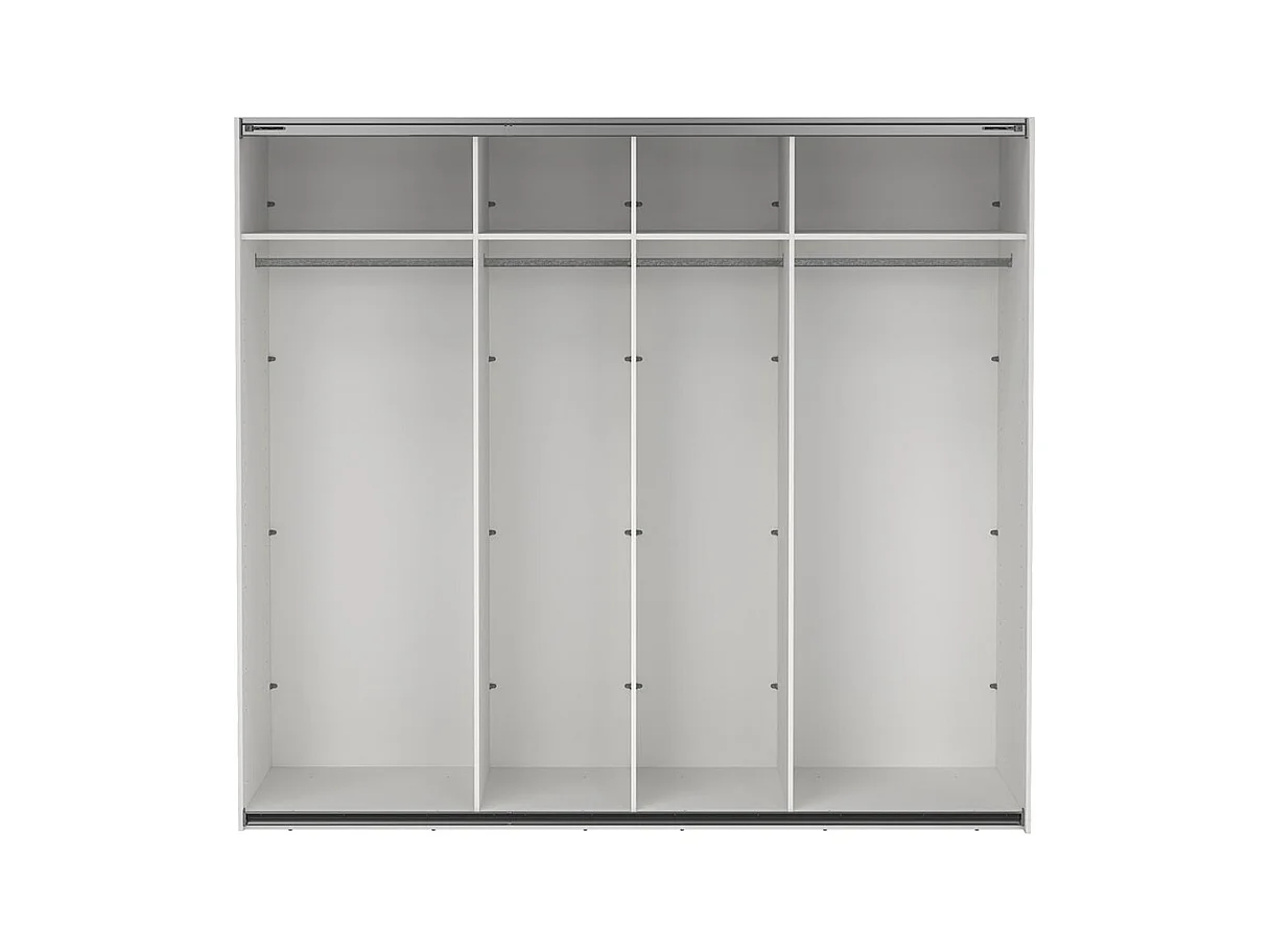 Catania armoire coulissante 2 portes avec miroir 245x220cm blanc.