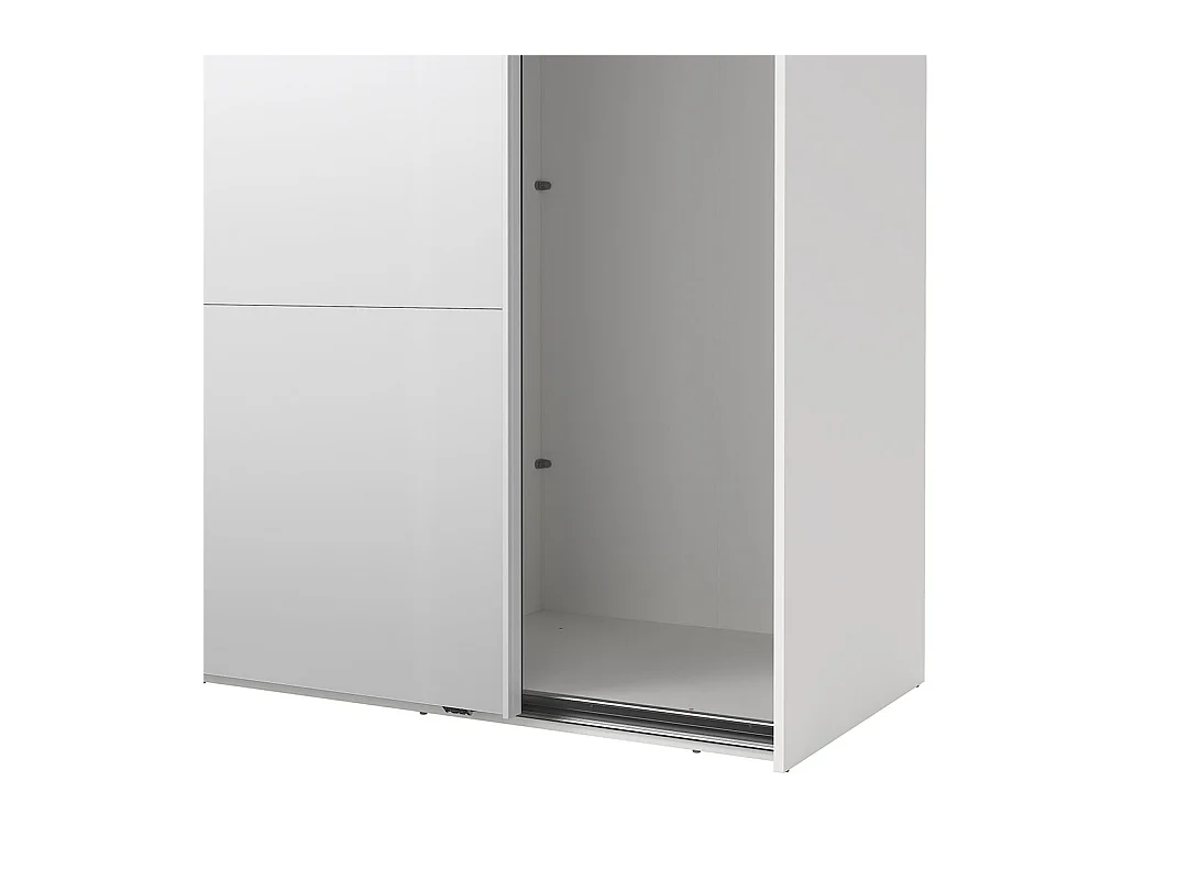 Catania armoire coulissante 2 portes avec miroir 245x220cm blanc.