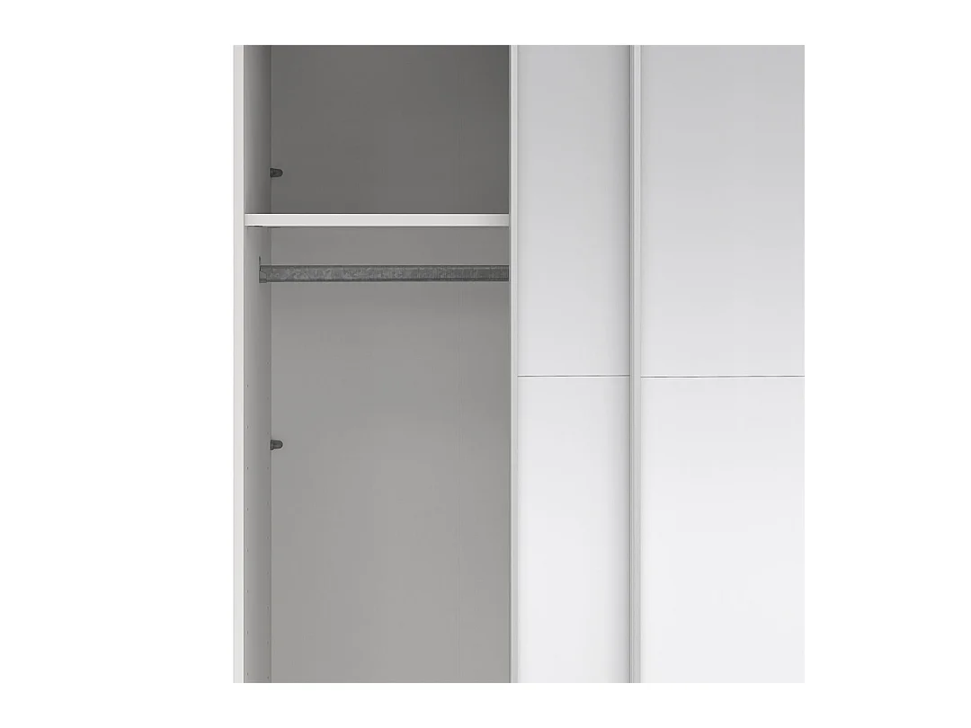 Catania armoire coulissante 2 portes avec miroir 245x220cm blanc.