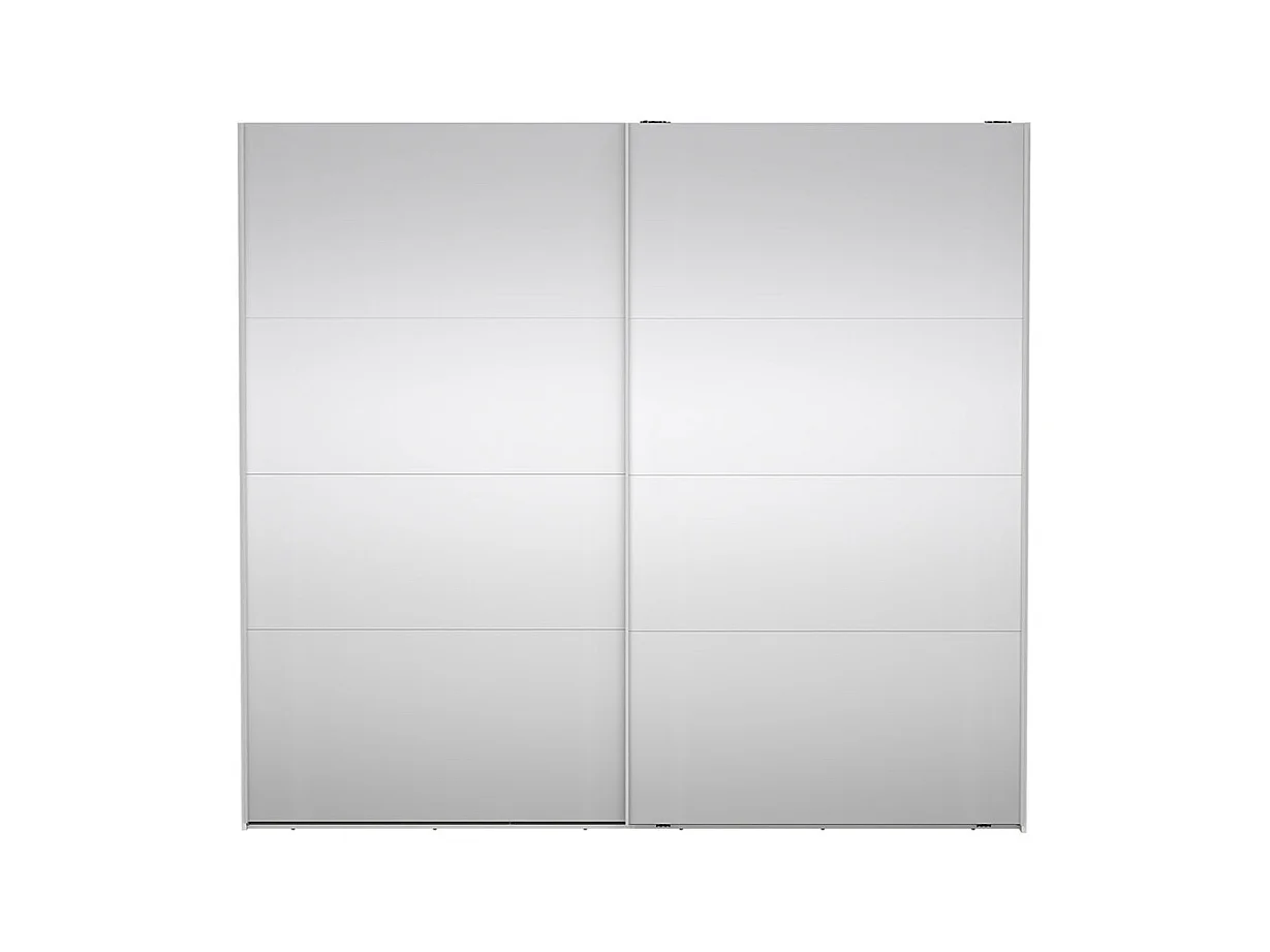 Catania schuifdeurkast 2 deuren met spiegel 245x220cm wit.