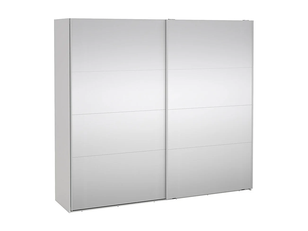 Catania schuifdeurkast 2 deuren met spiegel 245x220cm wit.