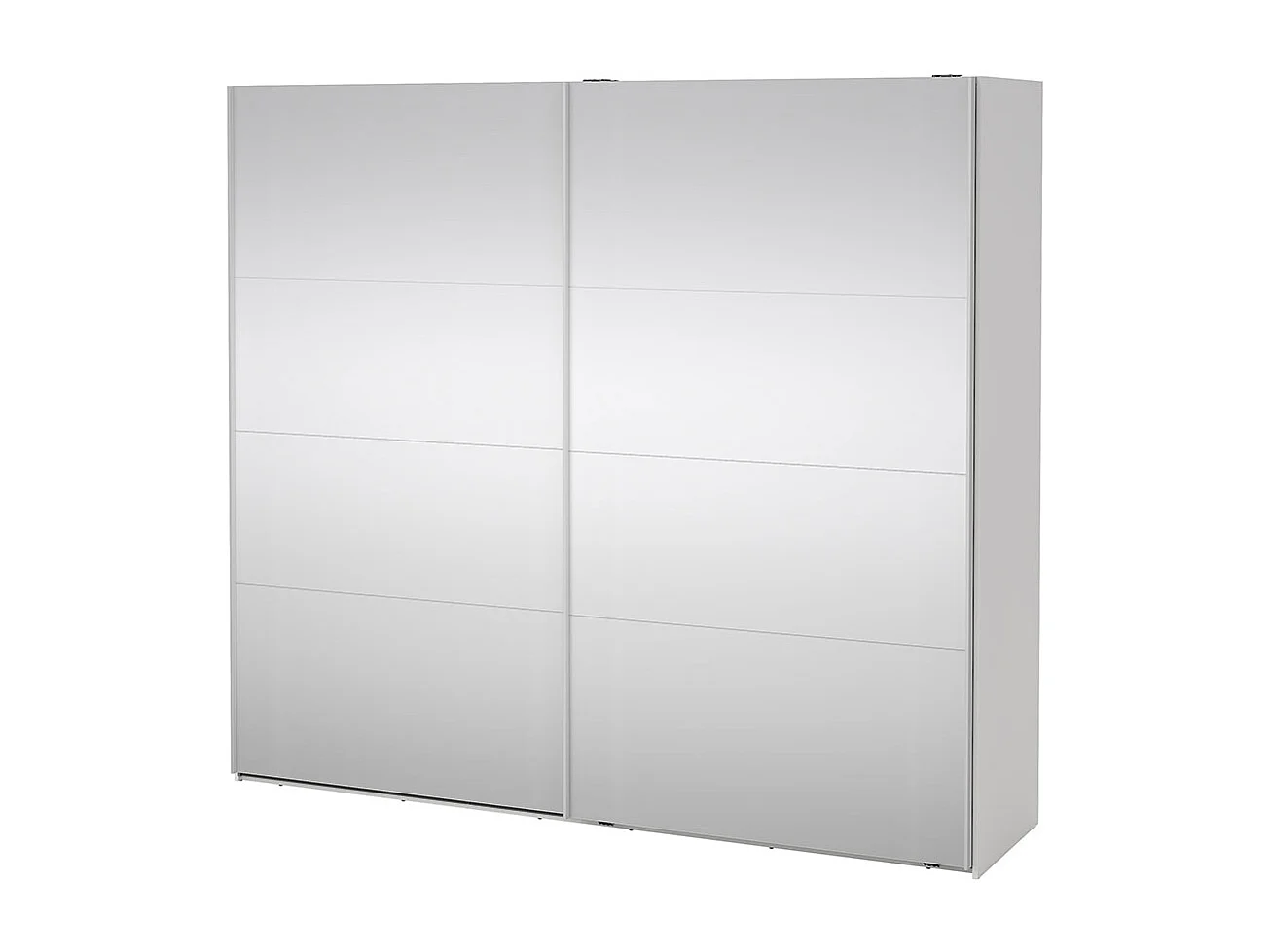 Catania schuifdeurkast 2 deuren met spiegel 245x220cm wit.