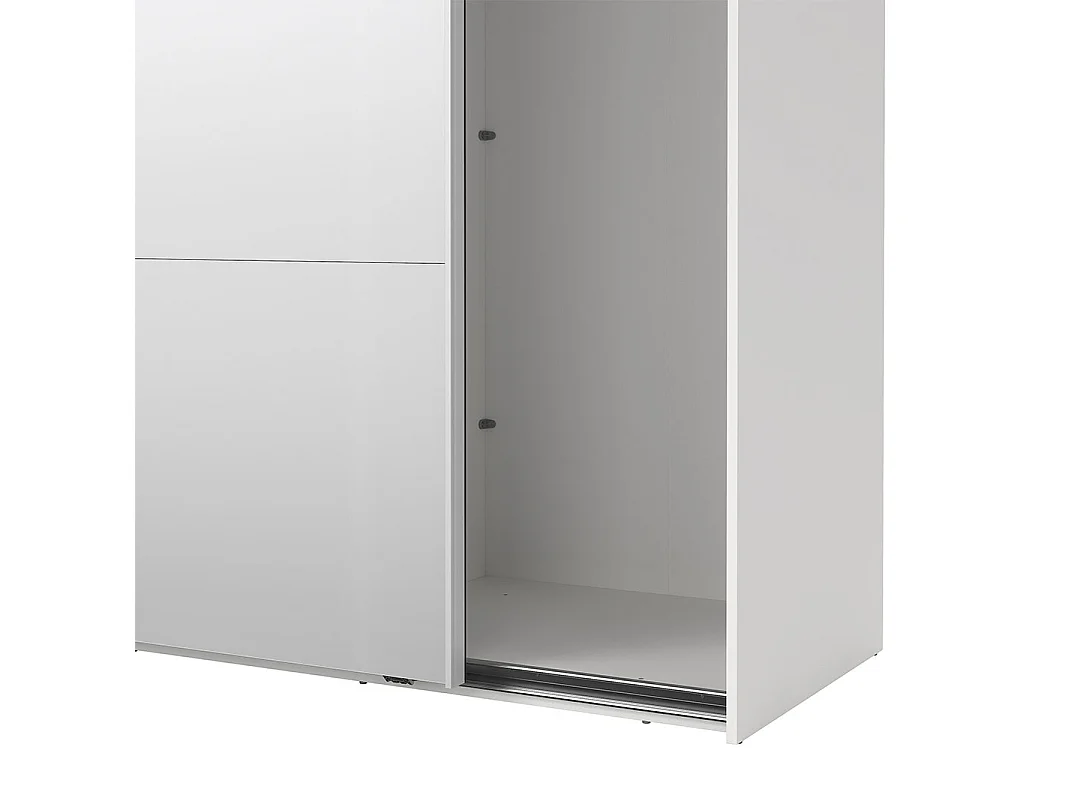 Catania schuifdeurkast 2 deuren met spiegel 245x220cm wit.