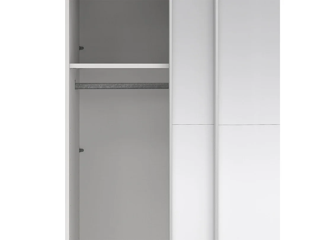 Catania schuifdeurkast 2 deuren met spiegel 245x220cm wit.