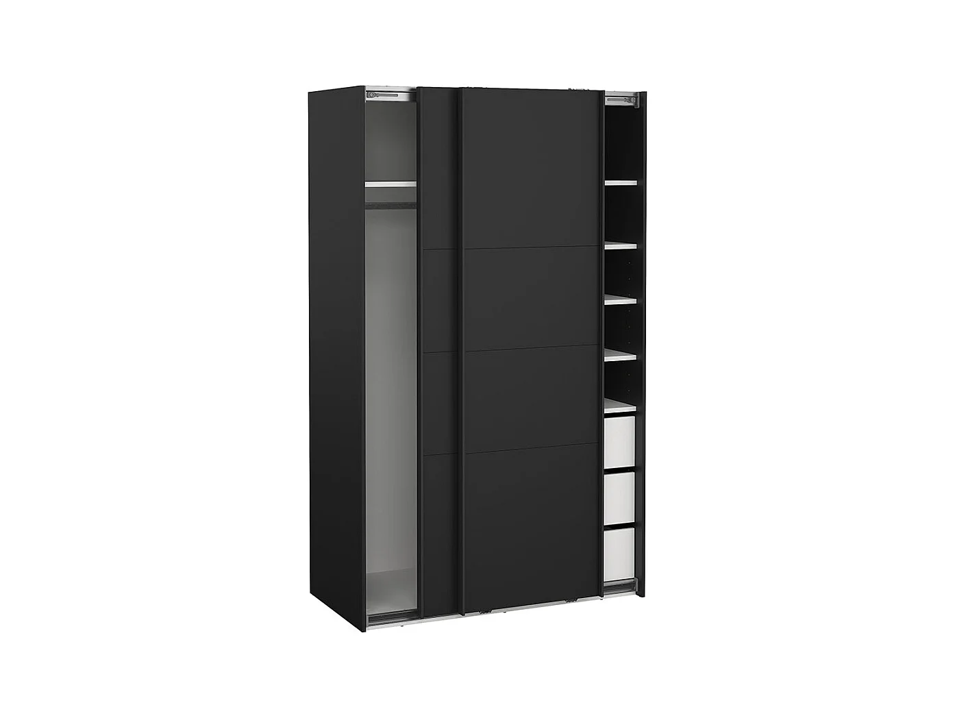 Catania armoire coulissante 2 portes 120x200cm noir mat.
