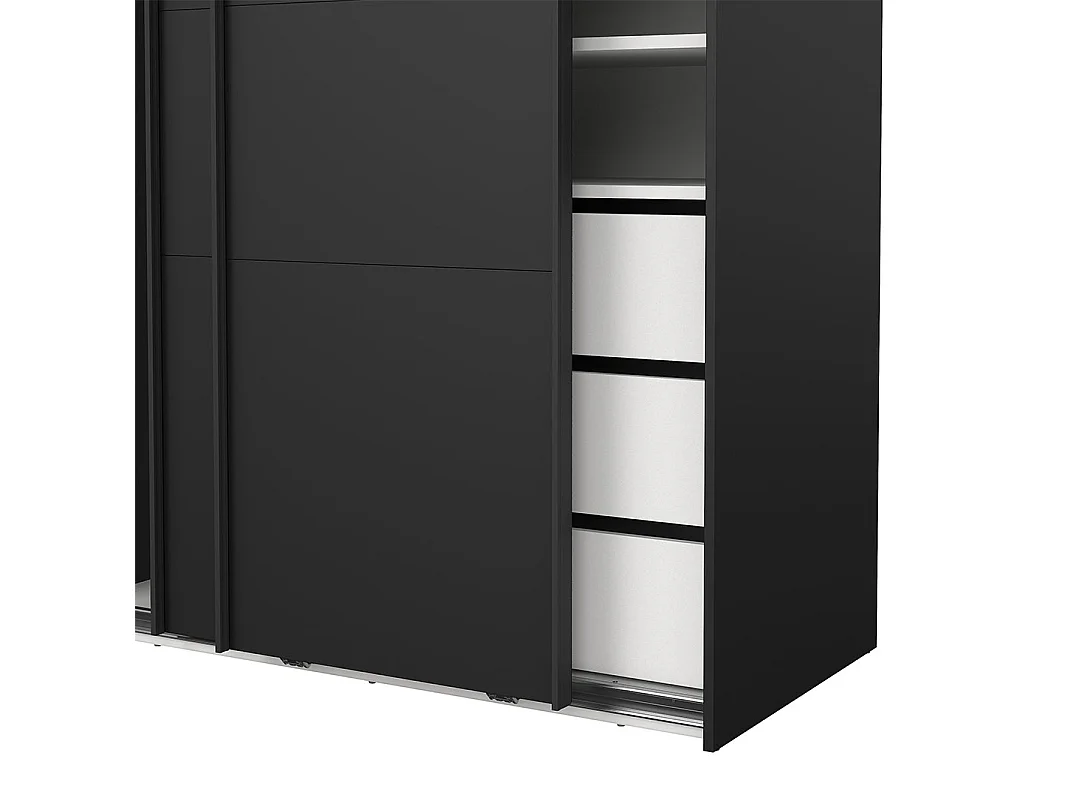 Catania armoire coulissante 2 portes 120x200cm noir mat.