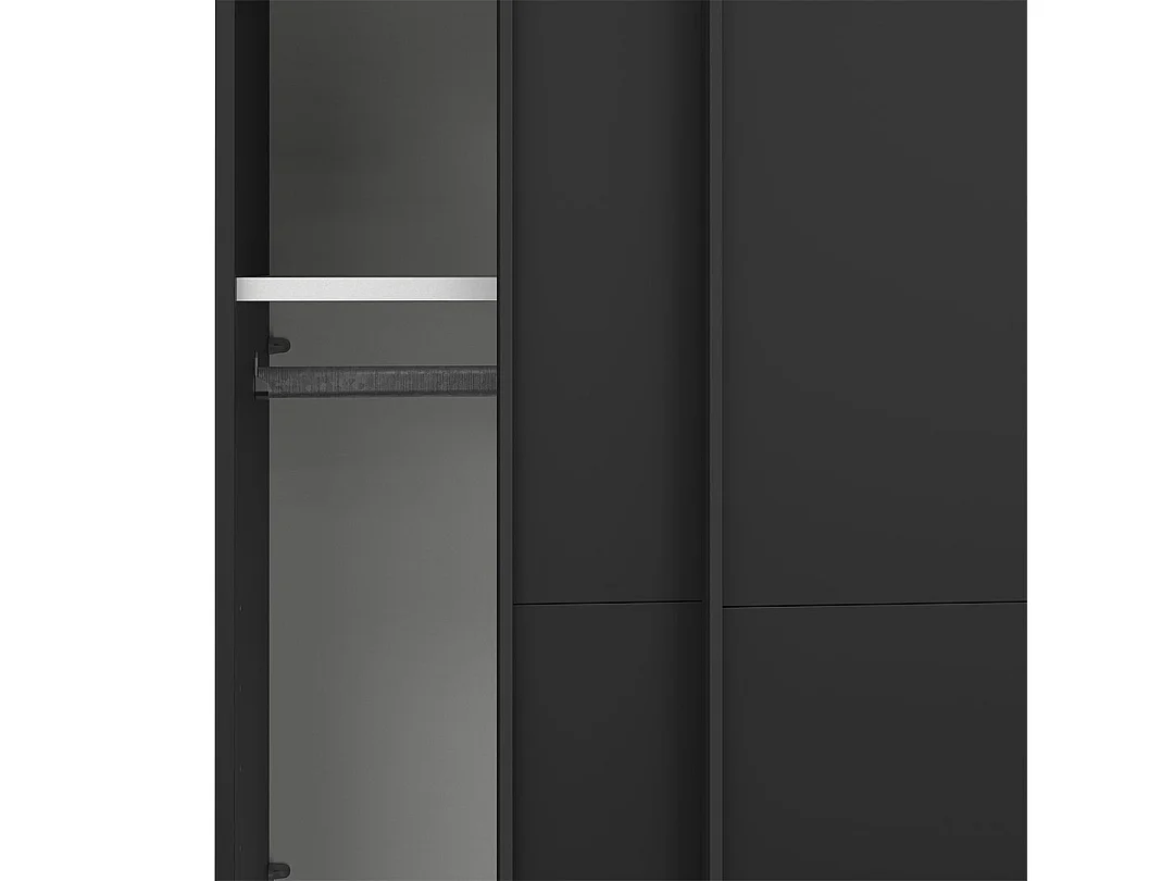Catania armoire coulissante 2 portes 120x200cm noir mat.