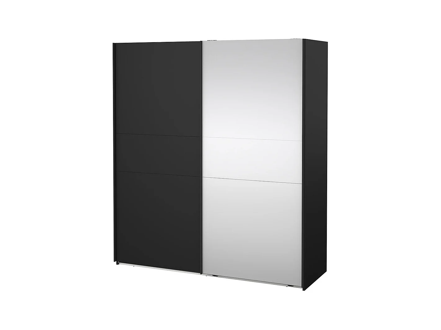 Como armoire coulissante 2 portes 180x200cm noir mat.