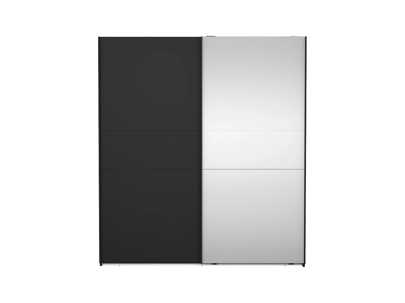 Como armoire coulissante 2 portes 180x200cm noir mat.