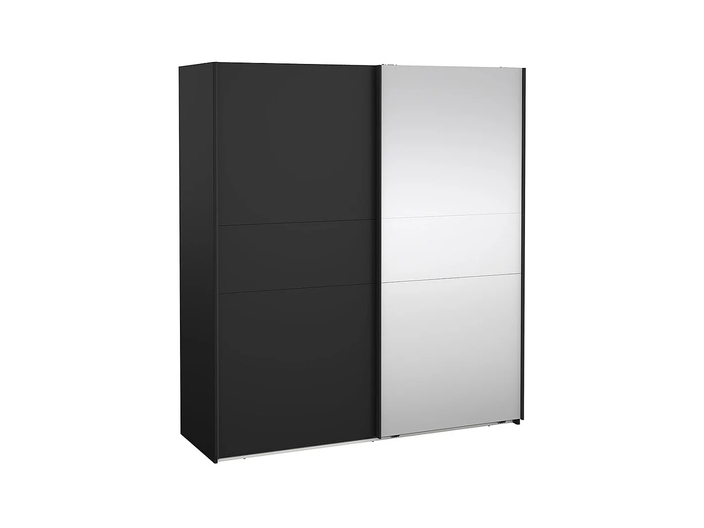 Como armoire coulissante 2 portes 180x200cm noir mat.