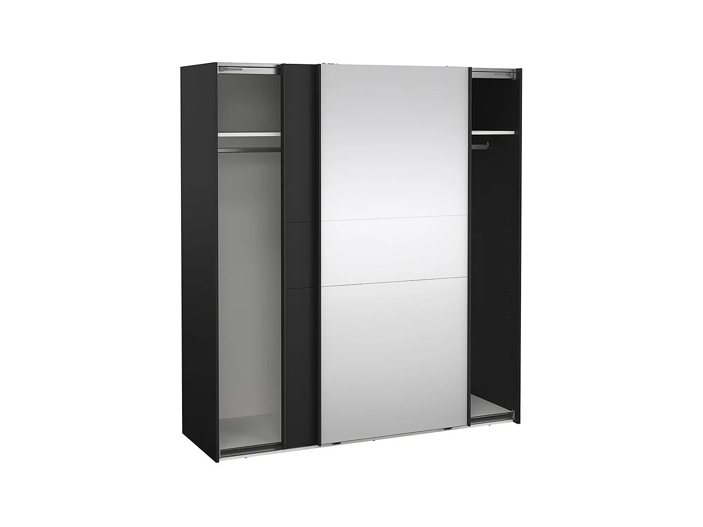 Como armoire coulissante 2 portes 180x200cm noir mat.