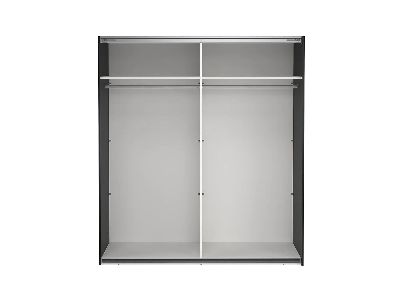 Como armoire coulissante 2 portes 180x200cm noir mat.