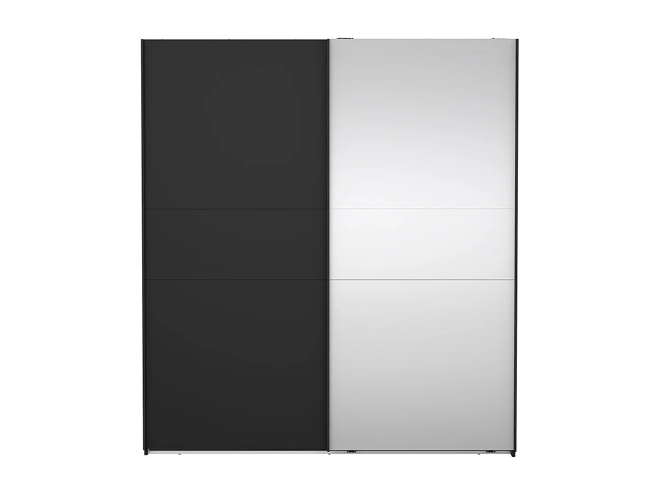 Como armoire coulissante 2 portes 180x200cm noir mat.