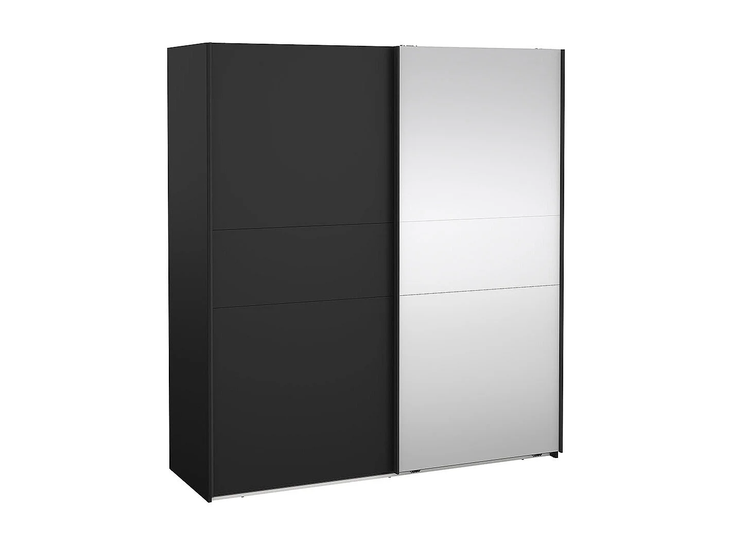 Como armoire coulissante 2 portes 180x200cm noir mat.