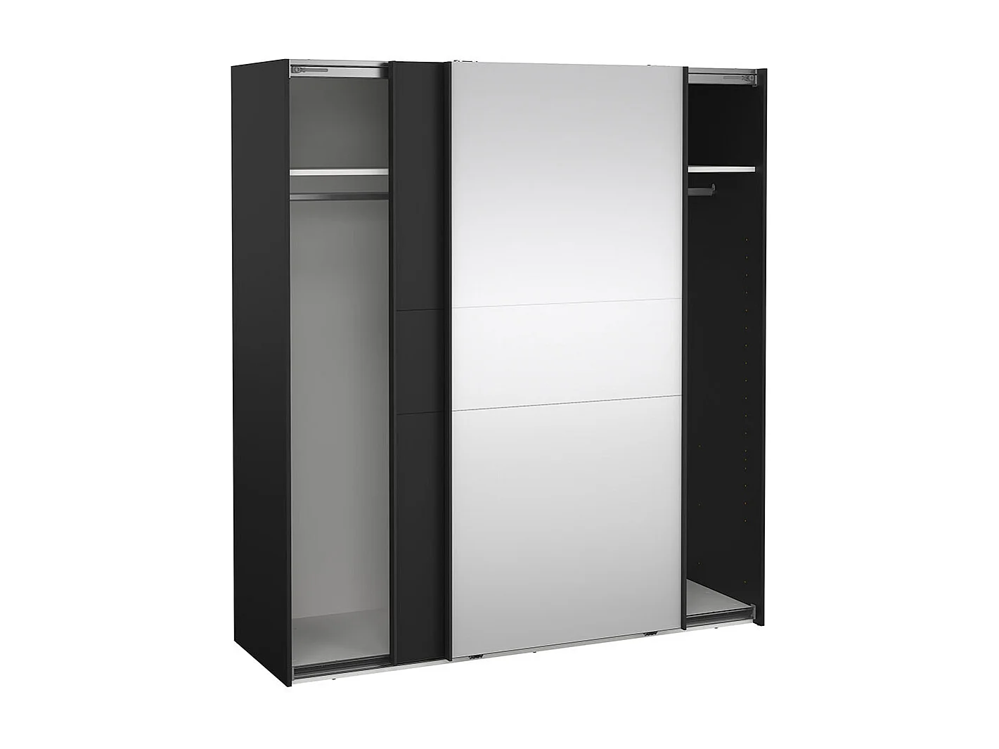 Como armoire coulissante 2 portes 180x200cm noir mat.