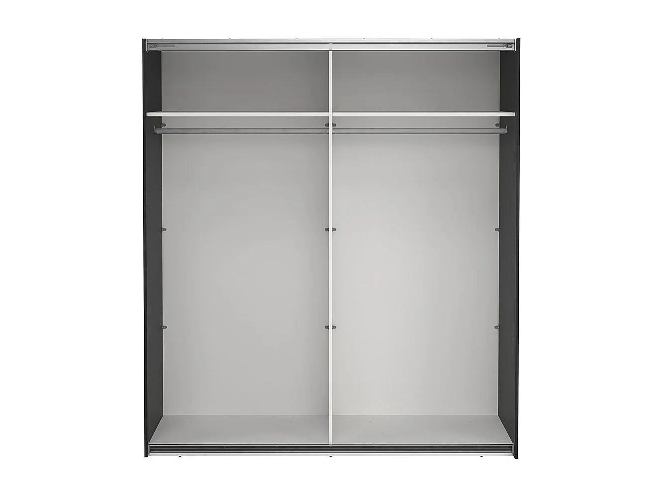 Como armoire coulissante 2 portes 180x200cm noir mat.