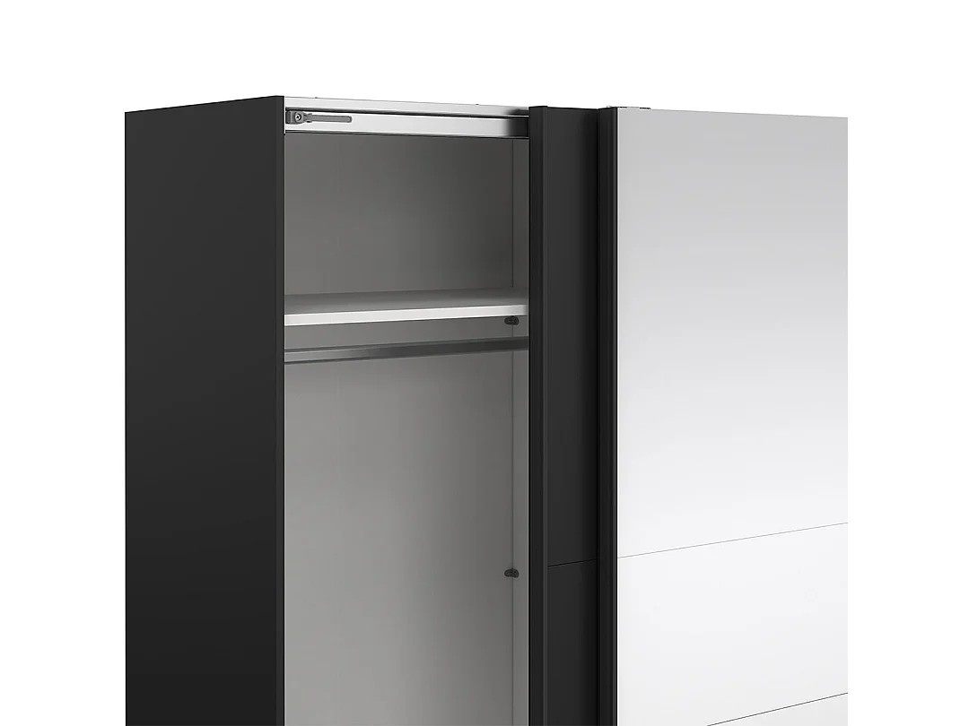 Como armoire coulissante 2 portes 180x200cm noir mat.