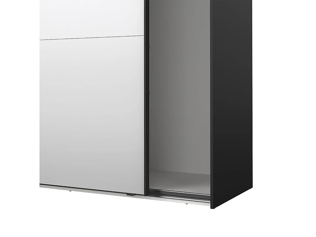Como armoire coulissante 2 portes 180x200cm noir mat.