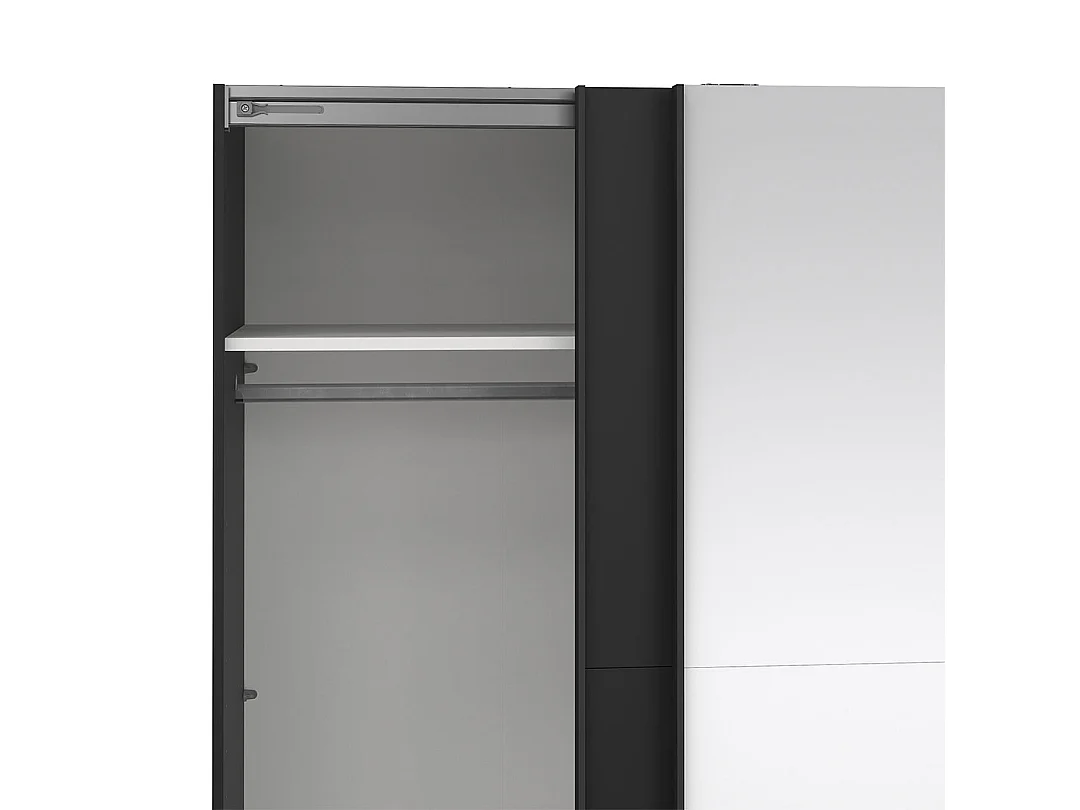 Como armoire coulissante 2 portes 180x200cm noir mat.
