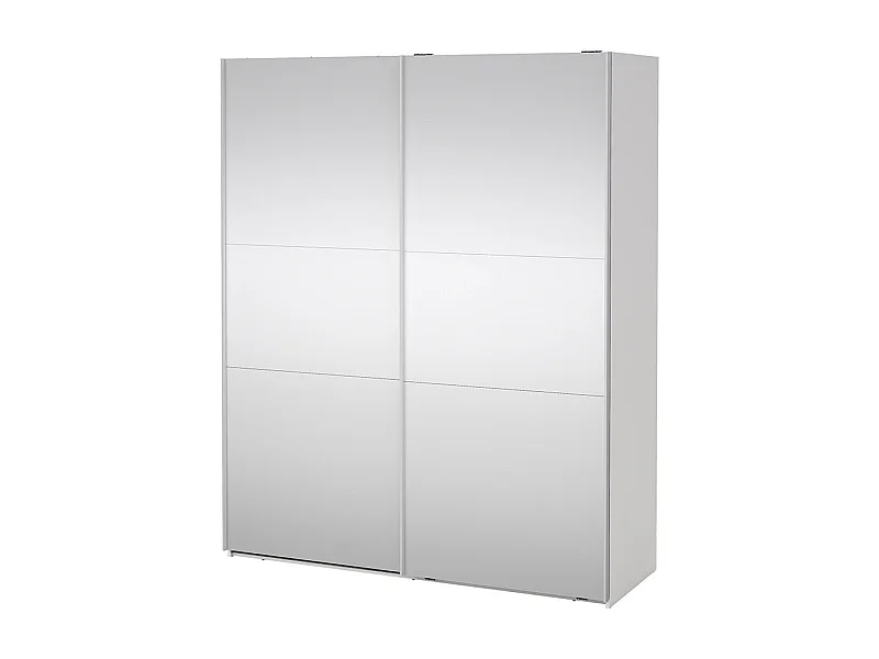 Como armoire coulissante 2 portes avec miroir 180x220cm blanc.