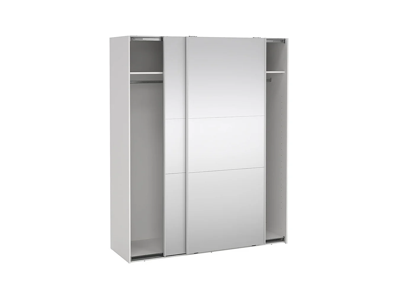 Como armoire coulissante 2 portes avec miroir 180x220cm blanc.