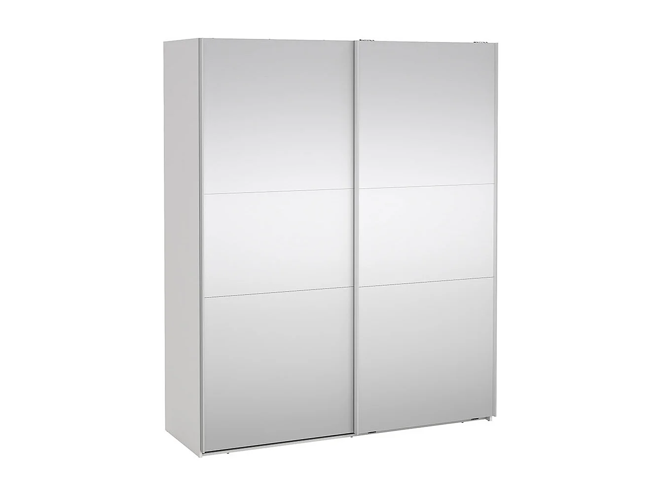 Como armoire coulissante 2 portes avec miroir 180x220cm blanc.