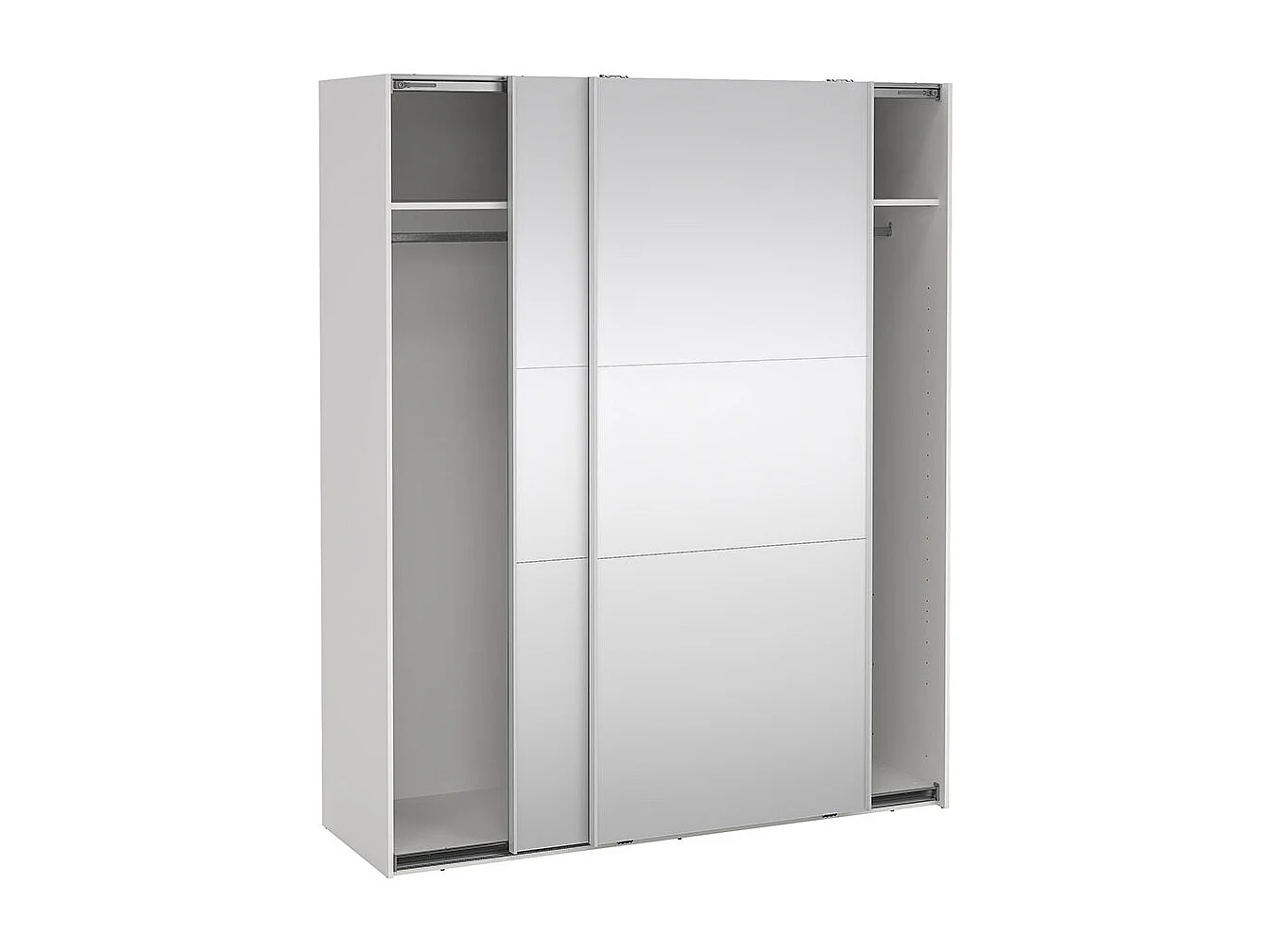 Como armoire coulissante 2 portes avec miroir 180x220cm blanc.