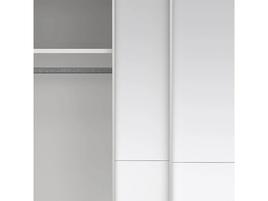 Como armoire coulissante 2 portes avec miroir 180x220cm blanc.