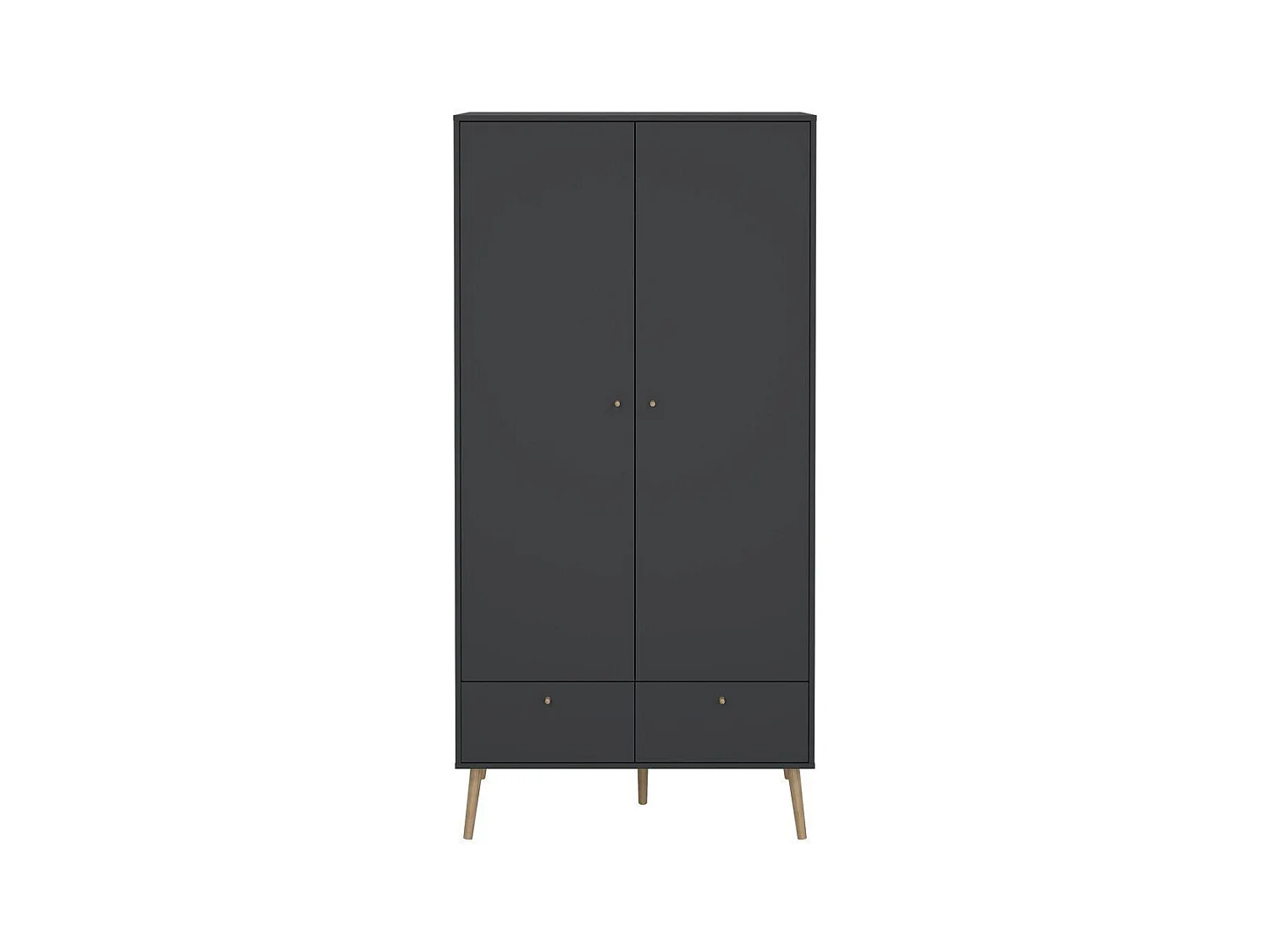 Armoire 2 portes et 2 tiroirs avec pieds en bois H200,1 cm - TARP