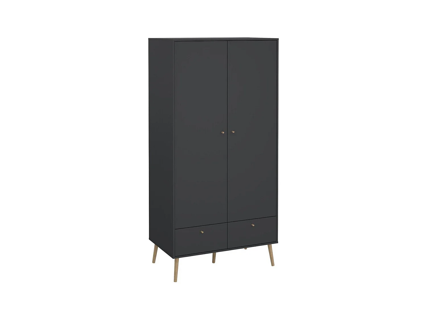 Armoire 2 portes et 2 tiroirs avec pieds en bois H200,1 cm - TARP