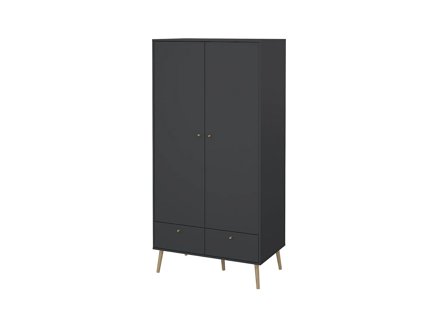 Armoire 2 portes et 2 tiroirs avec pieds en bois H200,1 cm - TARP