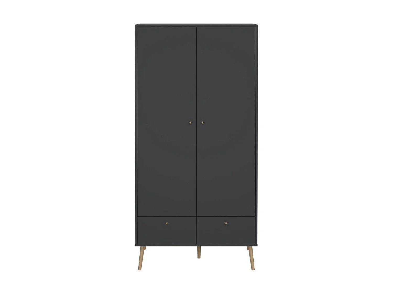 Armoire 2 portes et 2 tiroirs avec pieds en bois H200,1 cm - TARP