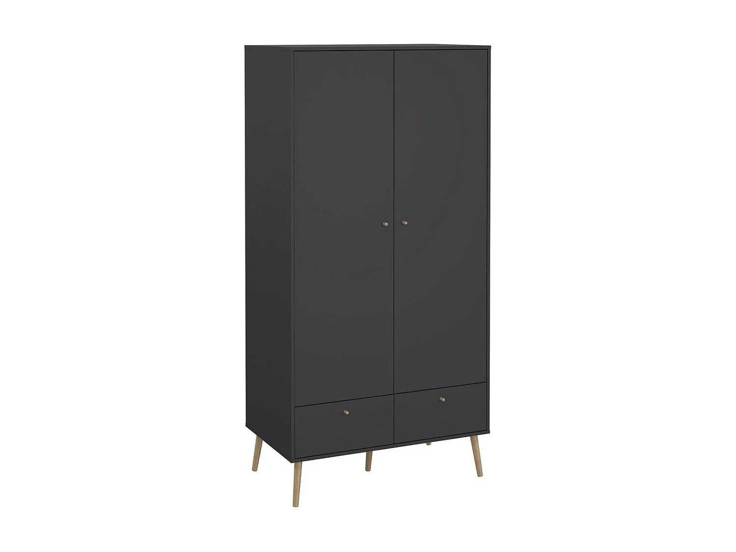 Armoire 2 portes et 2 tiroirs avec pieds en bois H200,1 cm - TARP