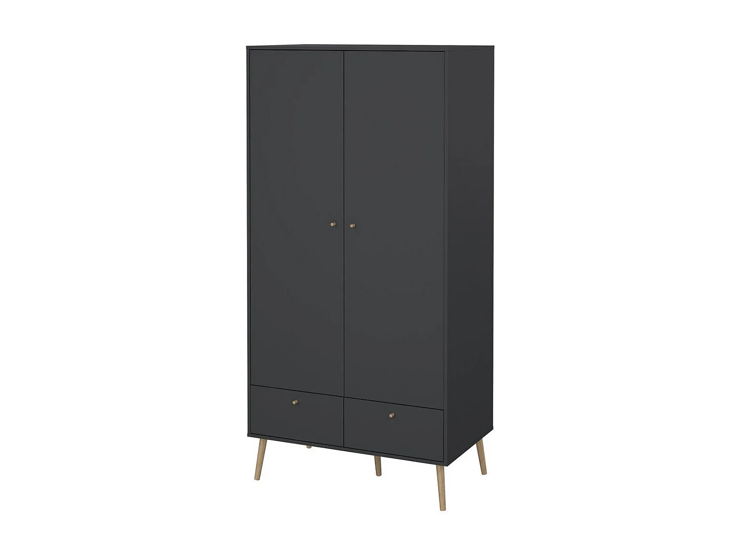 Armoire 2 portes et 2 tiroirs avec pieds en bois H200,1 cm - TARP